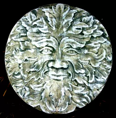 Green Man Face Mold Plaster Concrete Casting Reusable Mould 12  X 12  X 1.25   • $42.95