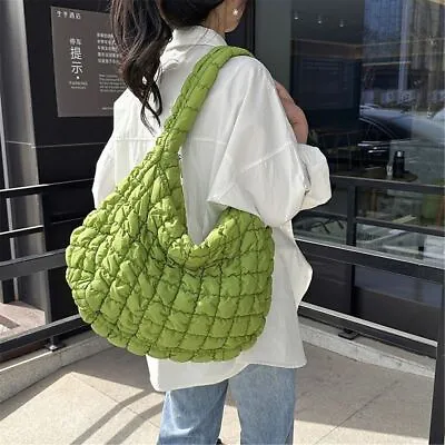 Crossbody Purse Puffer Tote Bag Padding Shoulder Bag Women Quilted Tote Bag • £15.85
