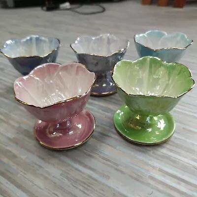 5 X Maling Price Kensington Beswick Lustre Ware Sundae Dishes Tulip Flower Bowls • £50.99