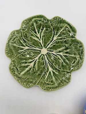 Bordallo Pinheiro 10.5  Green Cabbage Leaf Dinner Plate Portugal Excellent • $44
