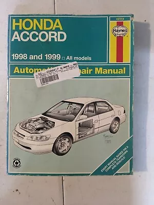 Honda Accord 1998 And 1999 Haynes Automotive Repair Manual Vtg All Models • $12.67