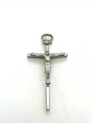 Vtg. Sterling Silver CREED Crucifix Cross Pendant-1.5”  • $23.99