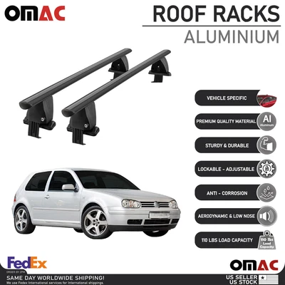 $249.90 • Buy Fits VW Golf MK4 3 Door Hatchback 1999-2006 Roof Rack Crossbar Carrier Rail