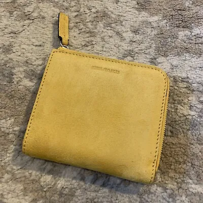 Norse Projects Marko Suede Leather Zip Wallet Mustard Yellow • £44.99