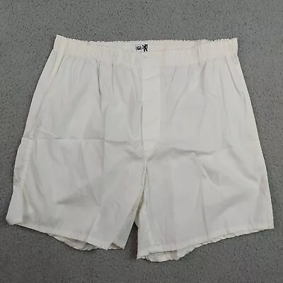 Vintage 80s Embassy Men's Boxer Shorts Size Medium White USA Made Cotton • $9.99