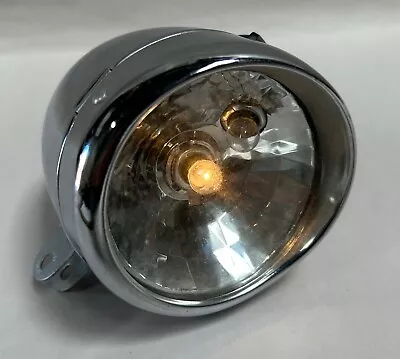 Vintage Crown Brand Battery Chrome Cruiser Bike Light Headlight Part (A5) • $15.95