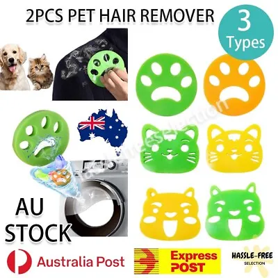 $7.99 • Buy 2PCS Pet Cat Dog Hair Fur Remover Lint Catcher Clean Washing Machine Laundry