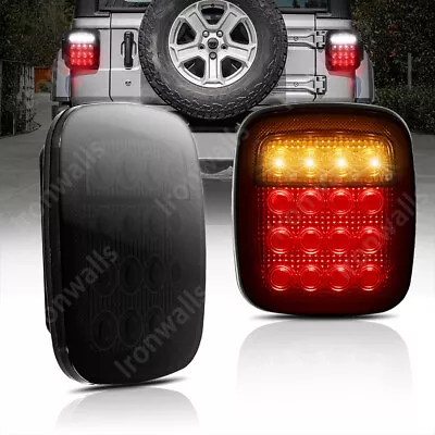 For Jeep Wrangler TJ CJ YJ Smoked LED Tail Lights Turn Signal Brake Stop Reverse • $67.99
