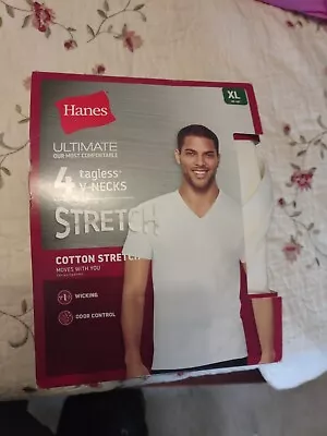 NEW Hanes Classic Tagless V-Neck ComfortSoft XL TEEs 4-Pack White / $20. • $20