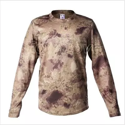 Mens Long Sleeve Camouflage T-Shirt Army Combat Tactical Shirts Hiking Outdoor • $15.96