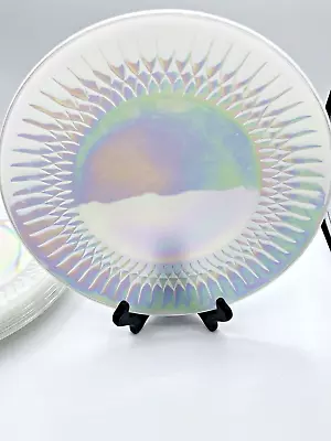 Lot Of 6 Vintage Federal Glass Moonglow Iridescent Dinner Plates 10  • $70