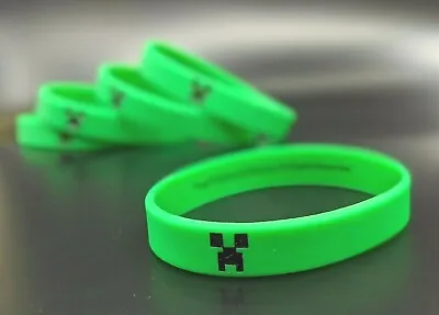 Minecraft Creeper Bracelet Kids Wristband - Fun Party Favor Silicon Green - NEW • $2.35