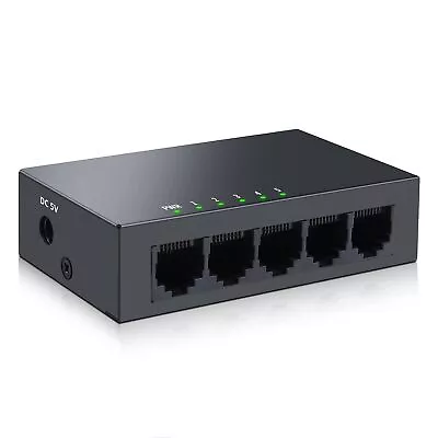 5 Port Gigabit Ethernet Switch|Mini Metal Housing Switch|Plug&Play|Fanless Des • $15.99