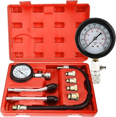 8pcs Petrol Engine Cylinder Compression Tester Kit Gauge Tool Automotive • $18.99