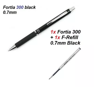 Zebra Fortia 300 Ballpoint Pen 0.7 Mm Black Body Black Ink + 1x F-Refill 0.7mm • $29.95