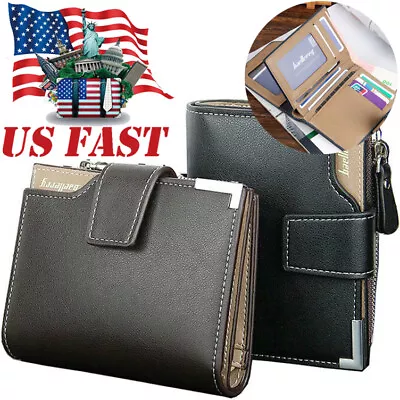 Mens Large-Capacity Leather Clutch Wallet Coin Cash Multicard Holder Short Purse • $9.99