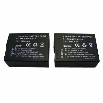 2X DMW-BLC12 Battery For Panasonic Lumix DMC-G7 DMC-GX6 DMC-G85 DMC-FZ2500 FZ200 • £20.96