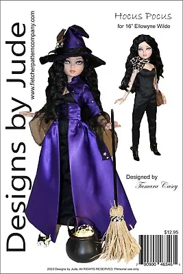 Hocus Pocus Doll Clothes Sewing Pattern For 16  Ellowyne Wilde Dolls Tonner • $12.95