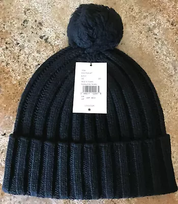 NWT NEW UGG Solid Rib Pom Knit Beanie Hat Black OS • $22