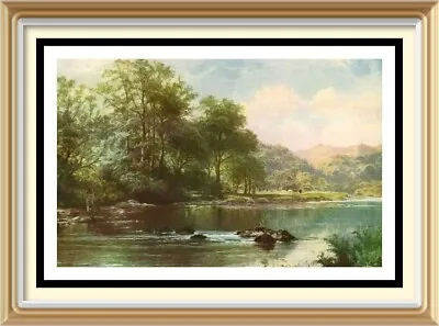 Lake District Landscape Old Vintage BW LEADER Art Print STREAM IN SUMMER • £1.25