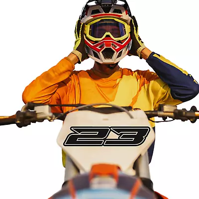 3x Custom Race Numbers Name Stickers Decals Vinyl Racing Motorbike MX Motocross • £4.95