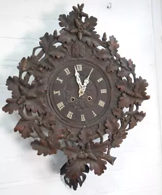 Large Carved German Black Forest Cuckoo Clock 8 Day Fusee • $1492.02