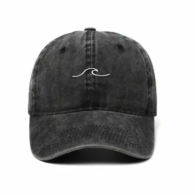 1pc Wave Embroidered Washed Hats Cotton Snapback Baseball Caps Men Fashion Headw • $22.04