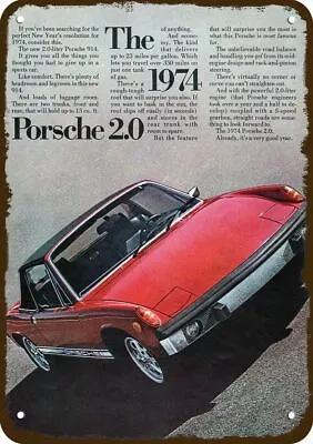 1974 PORSCHE 914 Sports Car Porsche 2.0 Vintg-Look DECORATIVE REPLICA METAL SIGN • $24.99