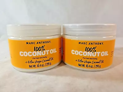 (Lot Of 2)Marc Anthony 100% Coconut Oil + Extra Virgin Hair & Body 10 Fl Oz Each • $17.45
