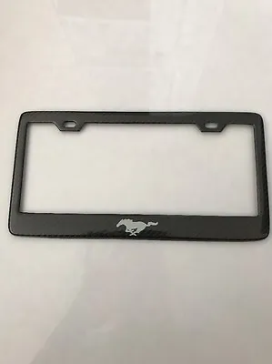 $39.95 • Buy Real Carbon Fiber License Plate Frame  FORD MUSTANG COBRA Horse Shelby Gt 