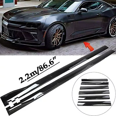 86.6'' Gloss Black Side Skirts Extention Body Kit For Ford Mustang+ • $69.99