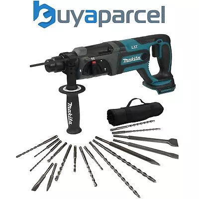 Makita DHR241Z 18V LXT SDS 3 Mode SDS+ Rotary Hammer Drill + 17PC SDS Bit Set • £179.99