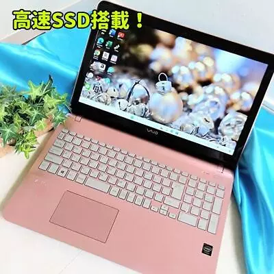 SONY Vaio Pink Notebook Laptop SSD 256GB RAM 4GB CPU Celeron2957U Windows11 Home • $379.99