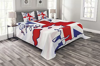 Union Jack Bedspread Country Map Flag • £55.99