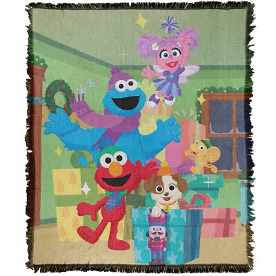 Sesame Street Blanket 50 X60  Cookie Monster Presents Woven Cotton Blend Throw • $47.99