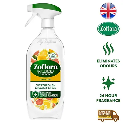 Zoflora Multipurpose Disinfectant Cleaner Spray Cut Grease Lemon Zing 800ml • £6.41