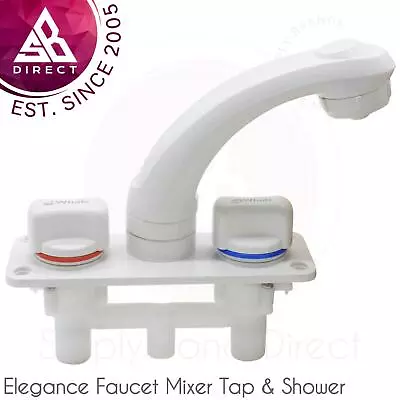 Whale Elegance Faucet Mixer Tap & Shower Unit│RT2498│White│For Boats- Motorhome • $237.48