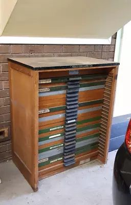 $2600 • Buy Vintage Printers Cabinet/Industrial Printers Drawers. Letter Press/ Type Cabinet