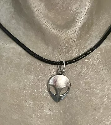 UFO Collection: Small Alien Head Pendant Necklace W/ 18” Black Cord • $4.50