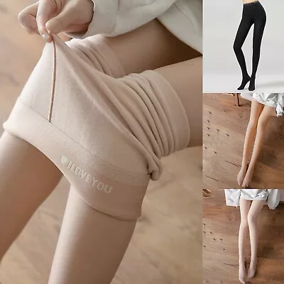 Warm Opaque Fleece Lined Tights For Women High Waist Elastic Thick Thermal • $23.79