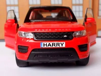 PERSONALISED PLATES RANGE ROVER SPORT Toy Car MODEL Boy Girl Dad BIRTHDAY NEW • £12.95