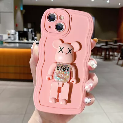 For IPhone 14 13 Pro Max 12 11 XS Cute Cool Bear Rotating Stand Shockproof Case • $14.99