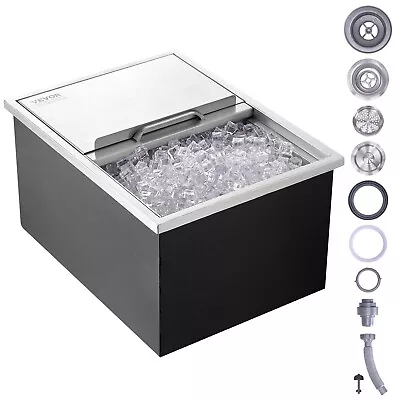 VEVOR 24 X18 X13  Drop In Ice Chest Ice Cooler Ice Bin Stainless Steel W/Cover • $215.99