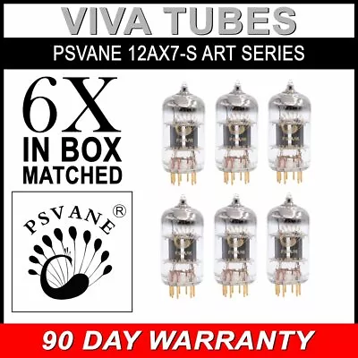 $383.64 • Buy Gain Matched Sextet (6) Psvane 12AX7-S ECC83 Gold Pins Art Series Vacuum Tubes
