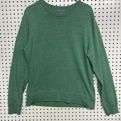 J. Crew Vintage Fleece 100% Cotton Crewneck Green Sweatshirt - Men's Large • $21.99