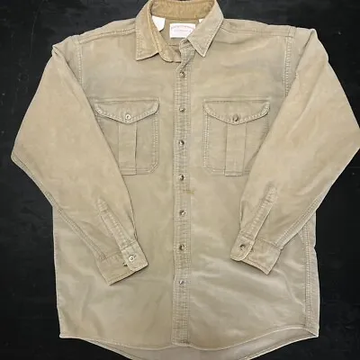 Vintage Filson Flannel Long Sleeve Button Up Shirt Made In USA  LARGE Tan • $68