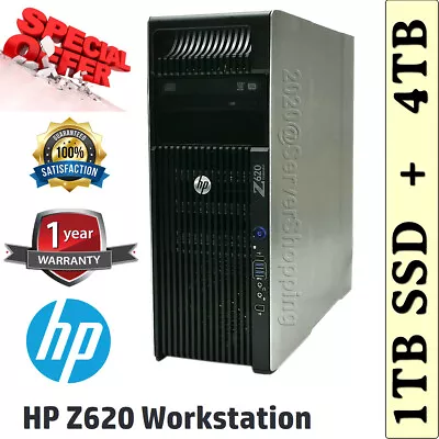 16 CORE HP Z620 DUAL XEON E5-2690 3.80GHZ 64GB RAM 1TB-SSD Samsung NVidia Quadro • £555.49