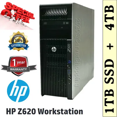 8 CORE HP Z620 XEON E5-2680 Turbo 3.50GHZ 64GB RAM 1TB-SSD Samsung NVidia Quadro • £458.05