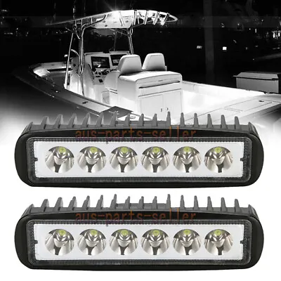 2x 6  LED Work Light Flood Bar Marine Spreader Deck Mast Work Lights Boat White • $12.83