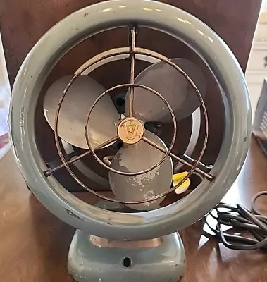 VORNADO VINTAGE DESKTOP FAN Model B20C1 Decor Table Metal Blue/green NO SWITCH • $129.99